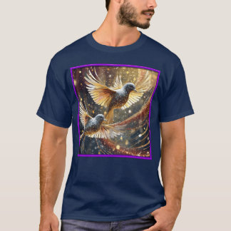 T-shirt Oiseaux tourbillonnants dans l'éblouissement