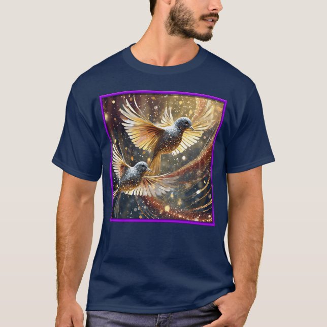 T-shirt Oiseaux tourbillonnants dans l'éblouissement (Devant)