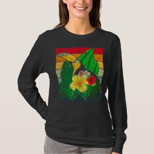 T-shirt Oiseaux tropicaux rétro Animaux Exotiques Feuilles