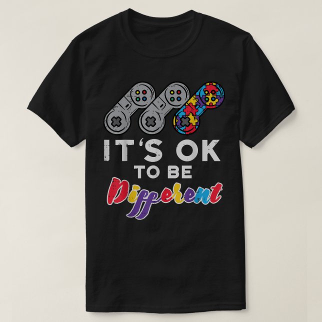 T-shirt Ok Pour Être Différents Gamer Boys Sensibilisation (Design devant)