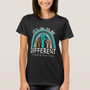 T-shirt Ok Soyez Différent Ruban De La Guerre Teal Guerrie