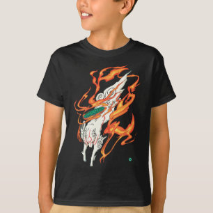 T-shirt Okami Amaterasu Dieu du Soleil Loup La Grande Vagu