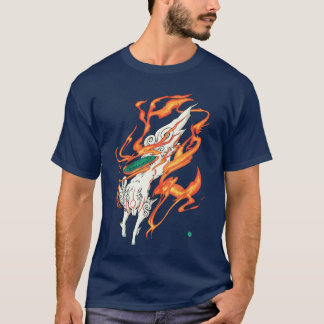 T-shirt Okami Amaterasu Sun God Wolfhe Great Wave Video Ga