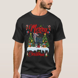 T-shirt Okapi Xmas Arbre Éclairage Santa Hat Okapi Noël