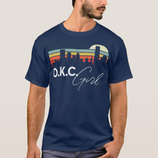 T-shirt OKC Girl Retro Sunset City Skyline Souvenir