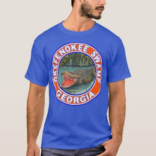 T-shirt Okefenokee Swamp Georgia Vintage Alligator Gator T