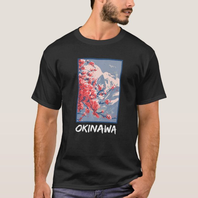 T-shirt Okinawa Japon Sakura Cherry Blossom (Devant)