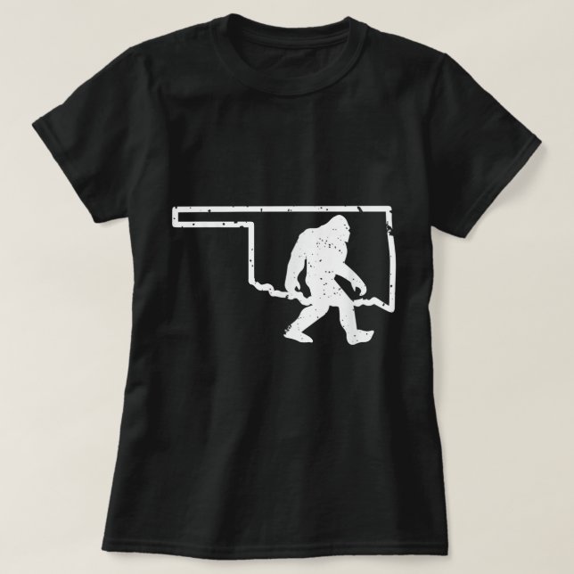 T-shirt Oklahoma Bigfoot Hunter Sasquatch Yeti State Pride (Design devant)