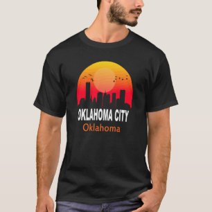 T-shirt Oklahoma City Vintage Sunset Retro City State USA