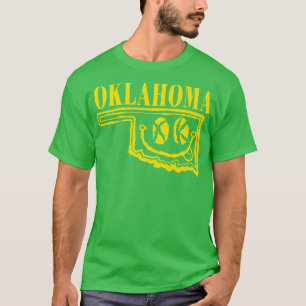 T-shirt Oklahoma Grunge Souriant Visage noir Arrière - pla