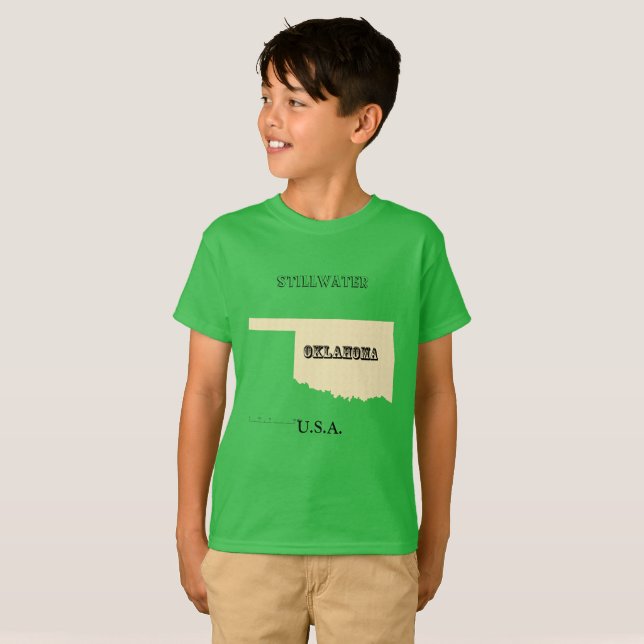 T-shirt - Oklahoma Map with City (Front Full)