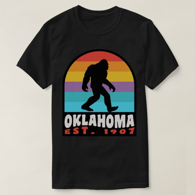 T-shirt Oklahoma Retro Sunset Badge (Design devant)