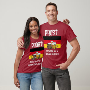 T-shirt Oktoberfest ALLEMAGNE Prost bière brune