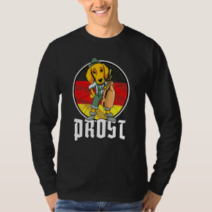 T-shirt Oktoberfest allemand Dachshund Prost Bière plaisan