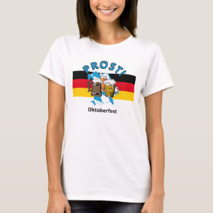 T-shirt OKTOBERFEST Allemand Drapeau PROST Bières de dessi