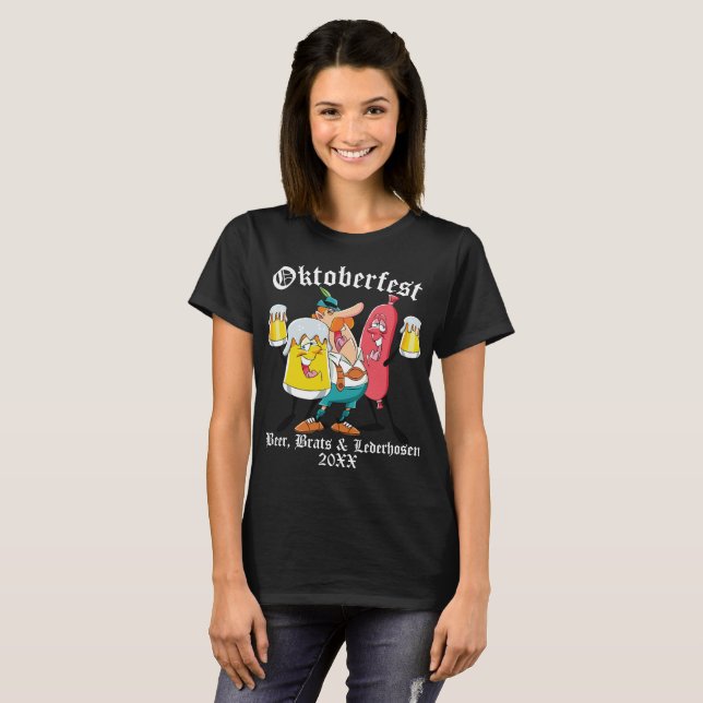 T-shirt Oktoberfest Beer Brats & Lederhosen (Devant entier)