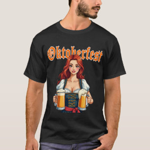 T-shirt Oktoberfest Beer Girl Festival allemand Tee