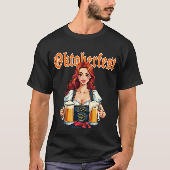 T-shirt Oktoberfest Beer Girl Festival allemand Tee (Devant)
