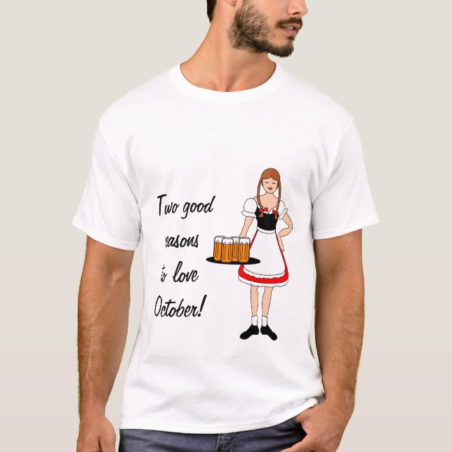 T-shirt Oktoberfest Girl and Beer — Personnalisable (Devant)