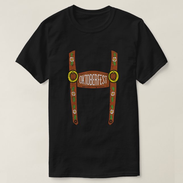 T-shirt Oktoberfest Lederhosen Costume d'Halloween Alleman (Design devant)