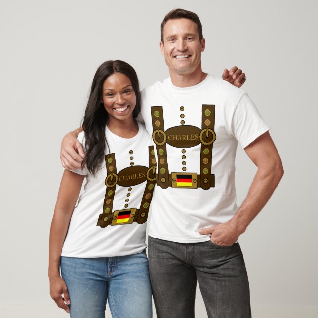 T-shirt Oktoberfest Lederhosen Funny Ajouter un nom (Unisexe)