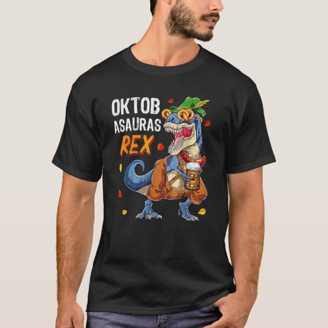 T-shirt Oktoberfest T Rex Dinosaur Lederhosen Bavarian Cos (Devant)