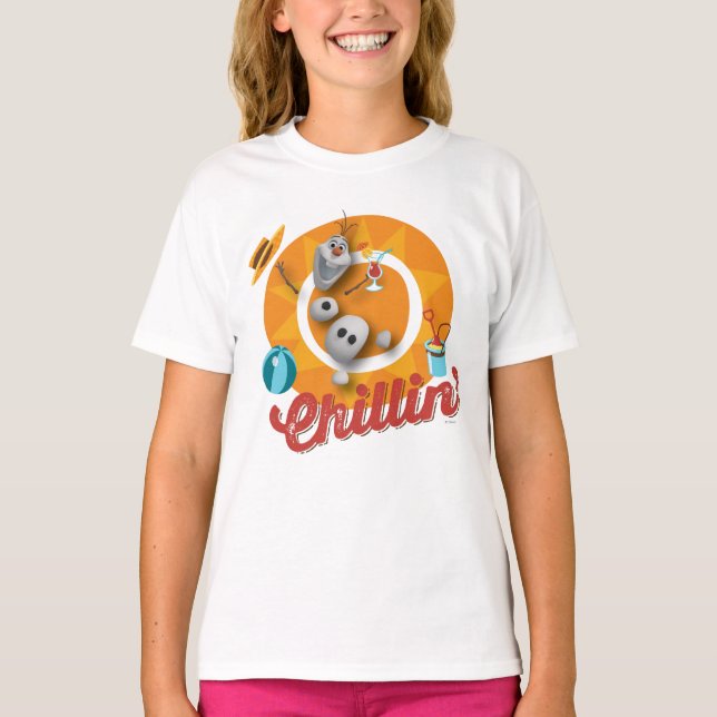 T-shirt Olaf | Chillin' dans le cercle orange (Devant)