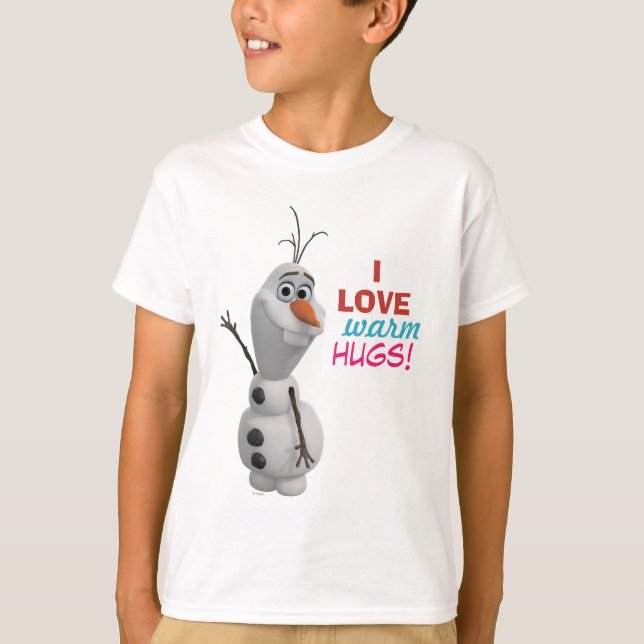 T-shirt  Olaf| J'aime les bras chauds (Devant)