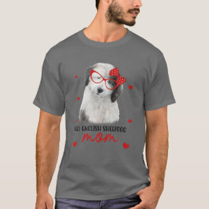 T-shirt Old English Sheepdog Mama Chien Bandana Amoureux d