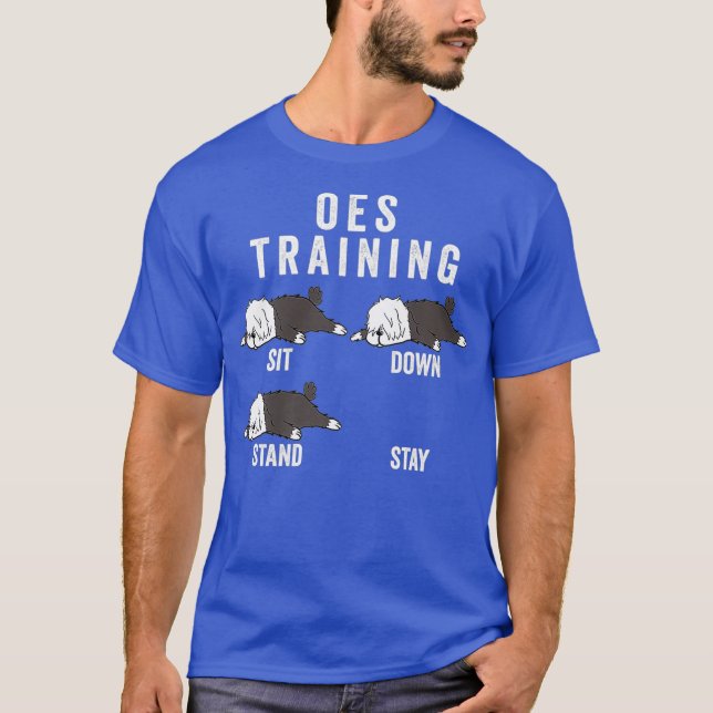 T-shirt Old English Sheepdog Training Chien Premium (Devant)