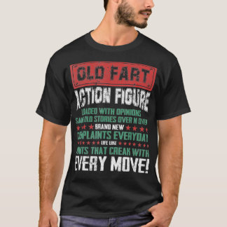 T-shirt Old Fart Action Figure Vintage Distressed Gift
