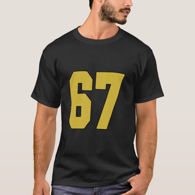 T-shirt Old Gold Black Number 67 Jersey Player Uniform #67 (Devant)