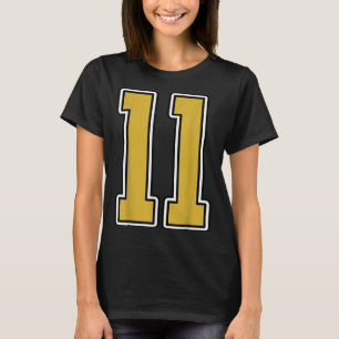 T-shirt Old Gold Black White Srts Numéro 11 Jersey Uniform
