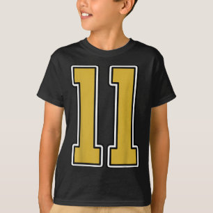T-shirt Old Gold Black White Srts Numéro 11 Jersey Uniform