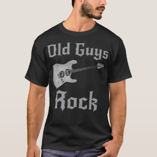 T-shirt Old Guys Rock Fête des pères de guitare électrique