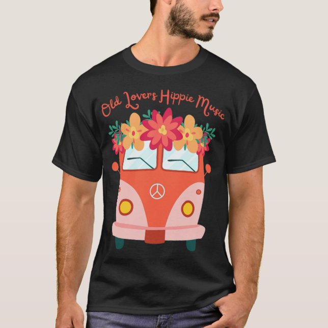 T-shirt Old Lovers Hippie Music Hippy Camping bière brasse (Devant)