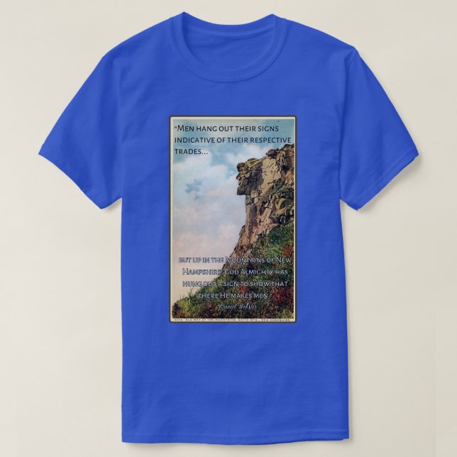 T-shirt Old Man of the Mountain Carte postale avec citatio (Design devant)