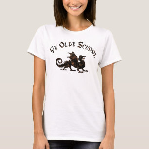 T-shirt Old School - Medieval Dragon King Arthur Knights