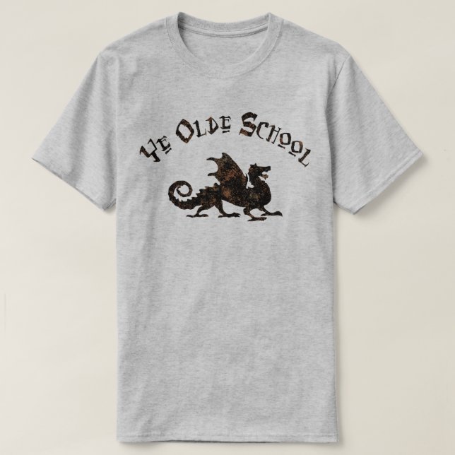 T-shirt Old School - Medieval Dragon King Arthur Knights (Design devant)
