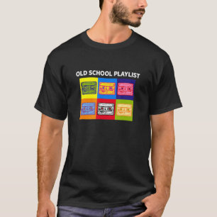 T-shirt Old School Playlist Cassette bande Radio Vintage R