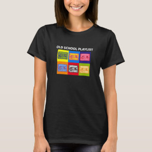 T-shirt Old School Playlist Cassette bande Radio Vintage R
