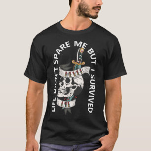 T-shirt old school tattoo never die tete de mort crane dag