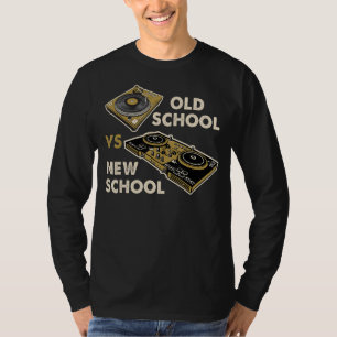 T-shirt Old School Vs New School Dj Tourne-disque Disco El