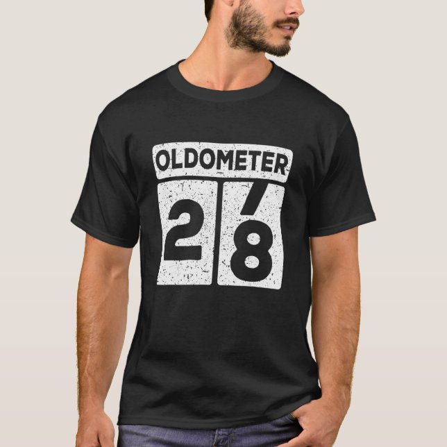 T-shirt Oldometer 27 28 28th Birthday (Devant)