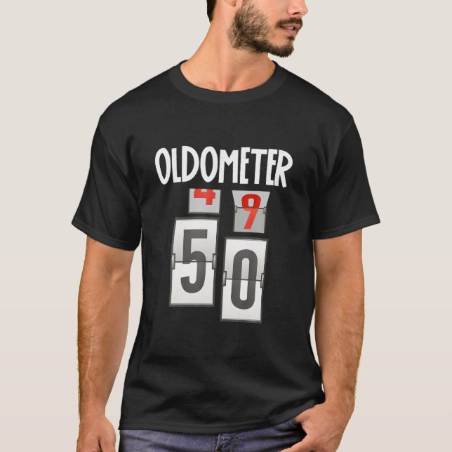 T-shirt Oldometer 49 50 50e Anniversaire Drôle Cadeau Homm (Devant)