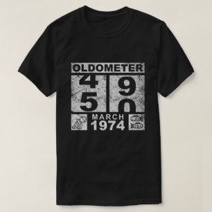 T-shirt Oldometer 50, mars 1974, 50e anniversaire