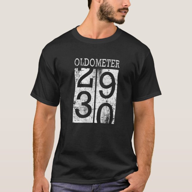 T-shirt Oldometer Funny 30E Anniversaire Distressed Papa (Devant)