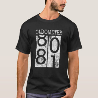 T-shirt Oldometer Funny 81e Anniversaire Distressed Papa