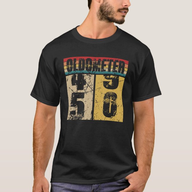 T-shirt Oldomètre 49-50 Funny 50th Turning 50 Birthday Gif (Devant)