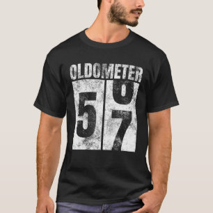 T-shirt Oldomètre 56-57 Ans Vieux Homme Femme Anniversaire